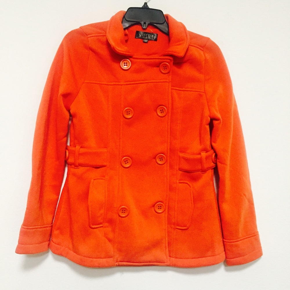 Orange color fleeced jacket